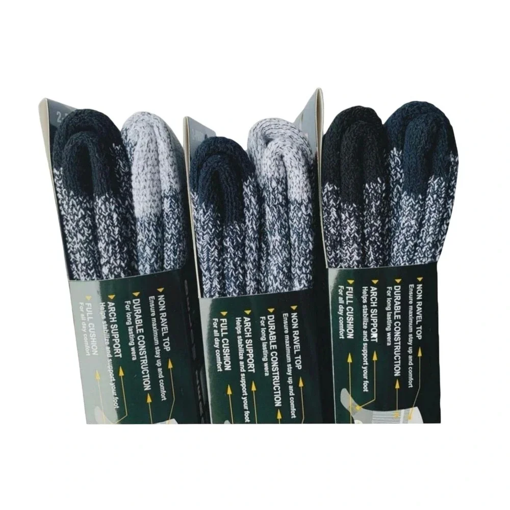 Winter Thermal Socks Merino Wool Temperature Rated -25* Black Gray 10-13 NEW 2pk